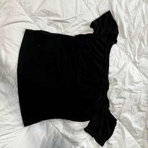 Off the shoulder slightly cropped top